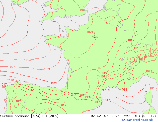 Luchtdruk (Grond) EC (AIFS) ma 03.06.2024 12 UTC