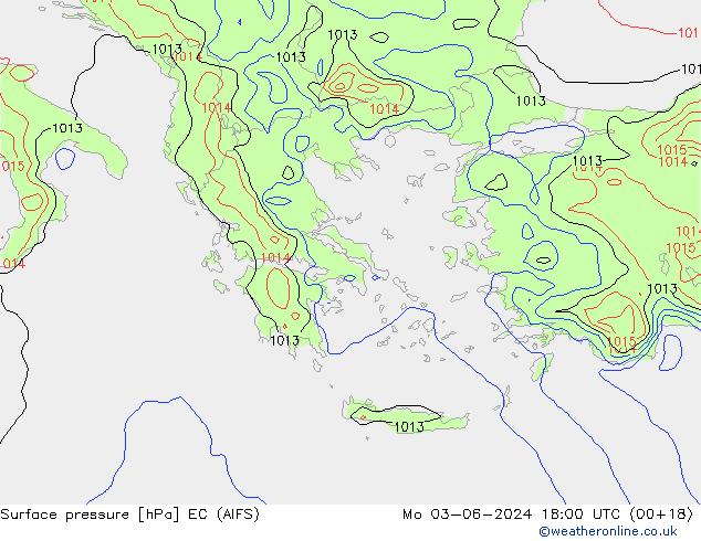 приземное давление EC (AIFS) пн 03.06.2024 18 UTC