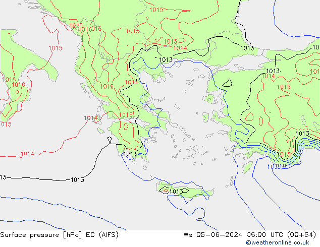 Surface pressure EC (AIFS) We 05.06.2024 06 UTC