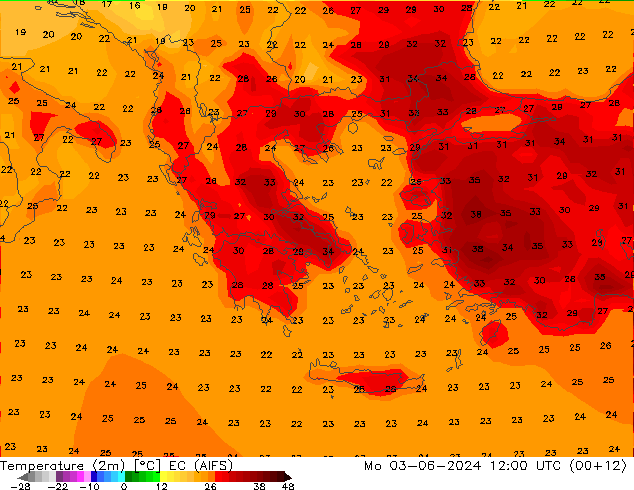 карта температуры EC (AIFS) пн 03.06.2024 12 UTC