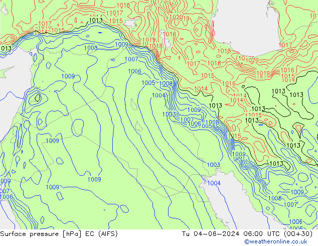 ciśnienie EC (AIFS) wto. 04.06.2024 06 UTC