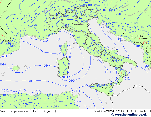 pression de l'air EC (AIFS) dim 09.06.2024 12 UTC