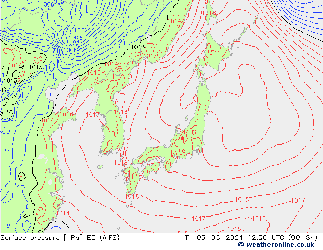 Atmosférický tlak EC (AIFS) Čt 06.06.2024 12 UTC