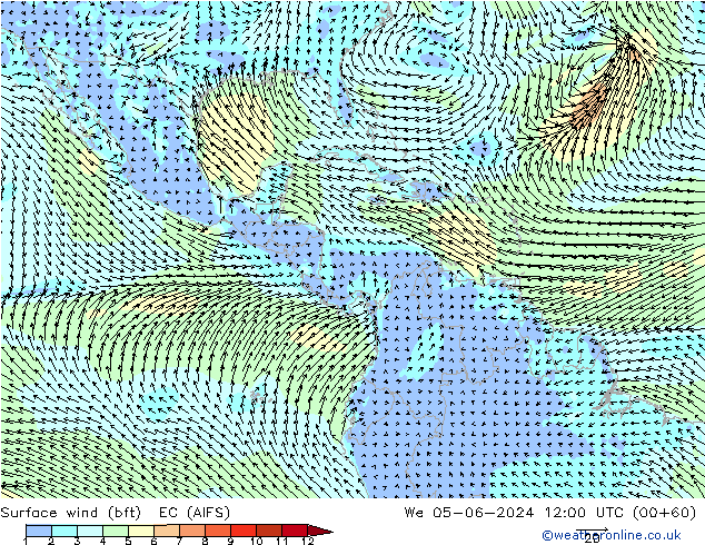 ве�Bе�@ 10 m (bft) EC (AIFS) ср 05.06.2024 12 UTC