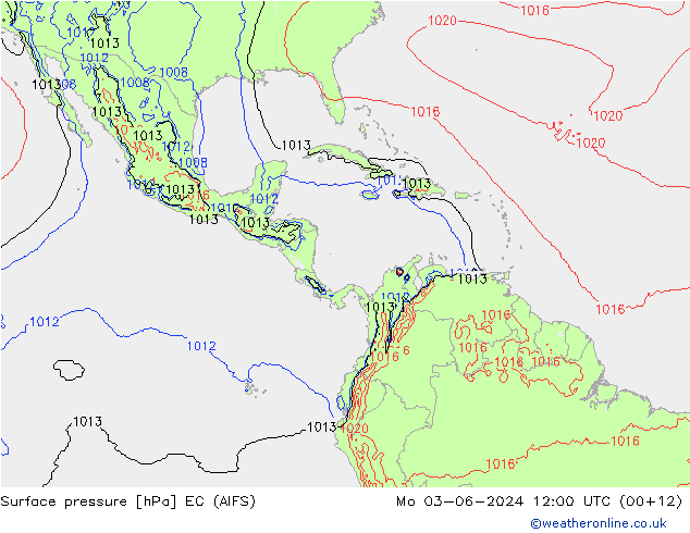 Surface pressure EC (AIFS) Mo 03.06.2024 12 UTC