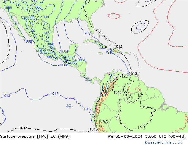 Pressione al suolo EC (AIFS) mer 05.06.2024 00 UTC