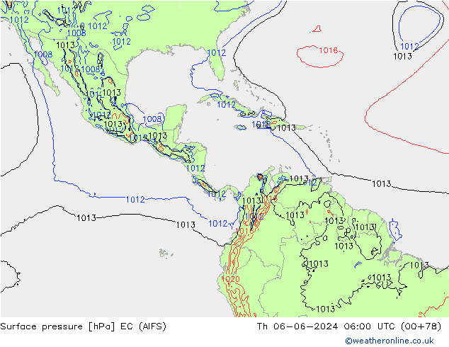 Surface pressure EC (AIFS) Th 06.06.2024 06 UTC