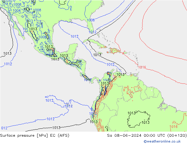 Surface pressure EC (AIFS) Sa 08.06.2024 00 UTC