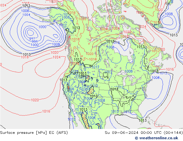 Bodendruck EC (AIFS) So 09.06.2024 00 UTC
