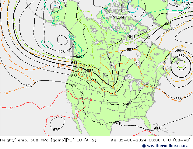 Height/Temp. 500 hPa EC (AIFS) We 05.06.2024 00 UTC