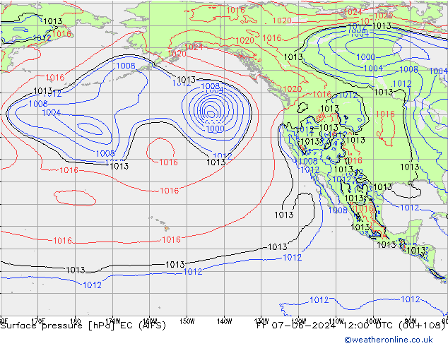 приземное давление EC (AIFS) пт 07.06.2024 12 UTC