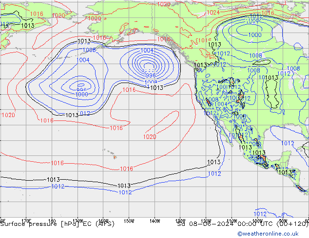 приземное давление EC (AIFS) сб 08.06.2024 00 UTC