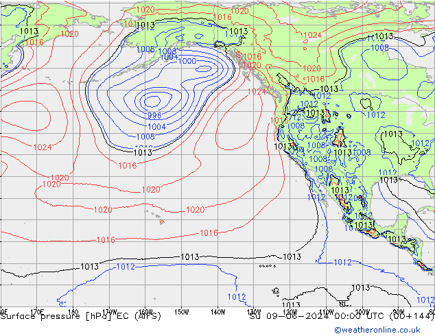 приземное давление EC (AIFS) Вс 09.06.2024 00 UTC