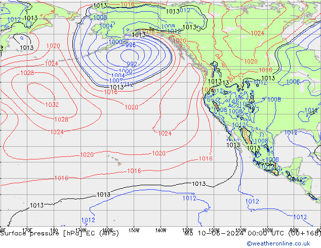 Surface pressure EC (AIFS) Mo 10.06.2024 00 UTC