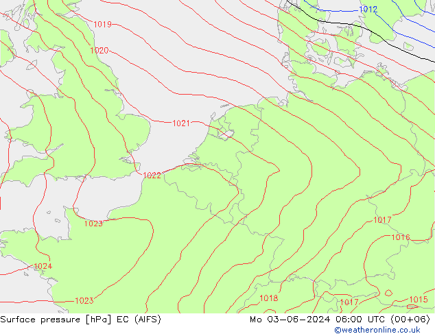 pression de l'air EC (AIFS) lun 03.06.2024 06 UTC