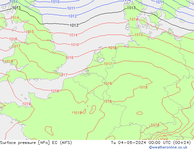 приземное давление EC (AIFS) вт 04.06.2024 00 UTC