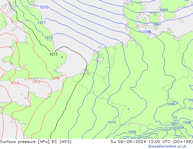 приземное давление EC (AIFS) Вс 09.06.2024 12 UTC