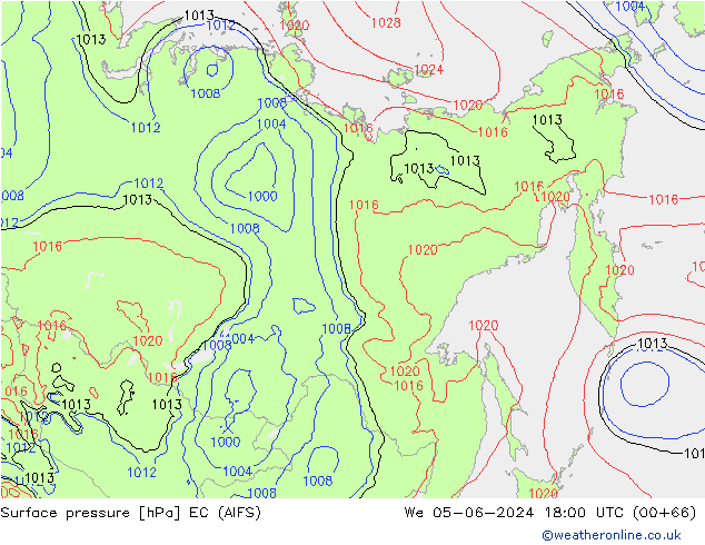 приземное давление EC (AIFS) ср 05.06.2024 18 UTC