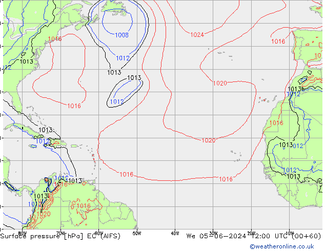 ciśnienie EC (AIFS) śro. 05.06.2024 12 UTC