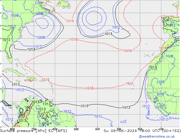 приземное давление EC (AIFS) Вс 09.06.2024 18 UTC