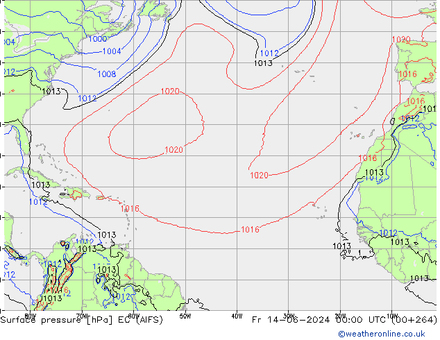 pression de l'air EC (AIFS) ven 14.06.2024 00 UTC