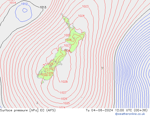 Atmosférický tlak EC (AIFS) Út 04.06.2024 12 UTC