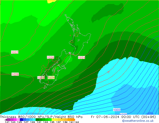 Dikte 850-1000 hPa EC (AIFS) vr 07.06.2024 00 UTC