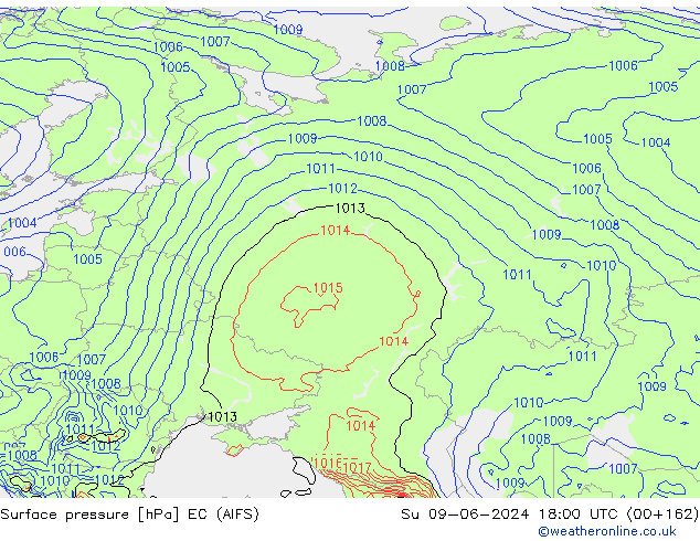 pression de l'air EC (AIFS) dim 09.06.2024 18 UTC