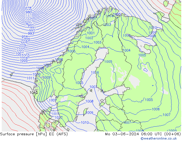 Bodendruck EC (AIFS) Mo 03.06.2024 06 UTC