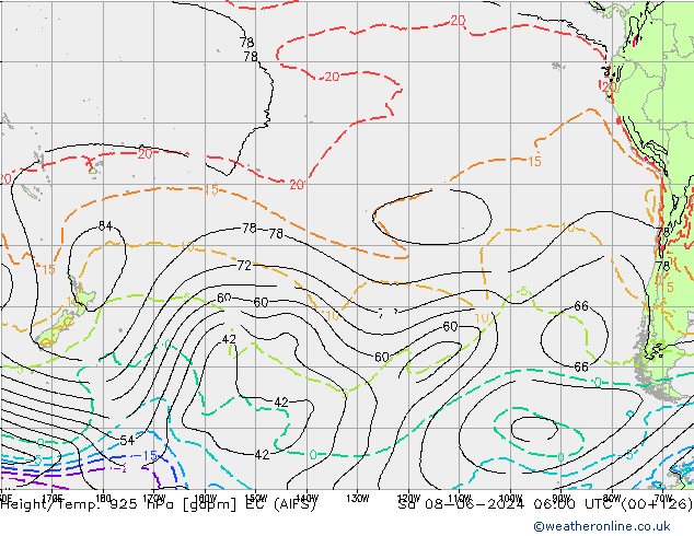 Height/Temp. 925 hPa EC (AIFS) Sa 08.06.2024 06 UTC