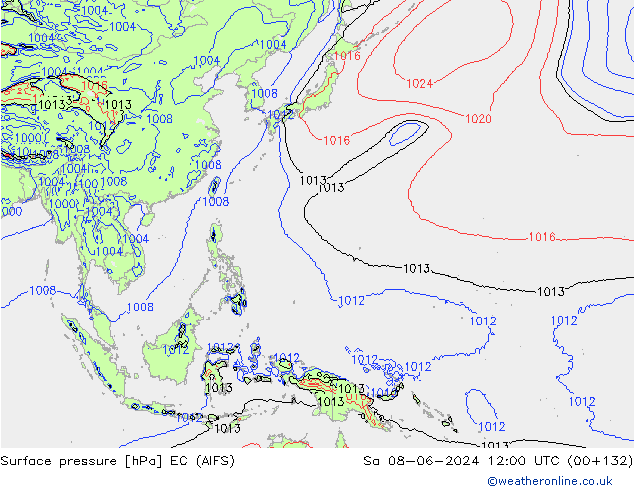 Pressione al suolo EC (AIFS) sab 08.06.2024 12 UTC