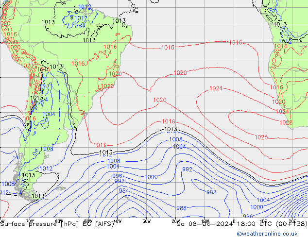 Bodendruck EC (AIFS) Sa 08.06.2024 18 UTC