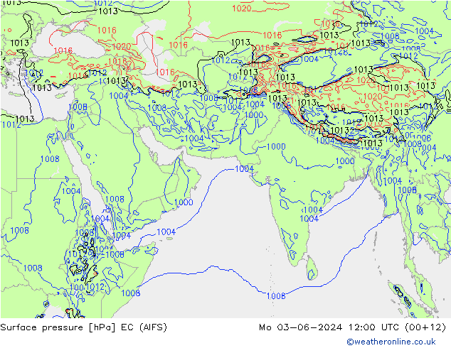 地面气压 EC (AIFS) 星期一 03.06.2024 12 UTC