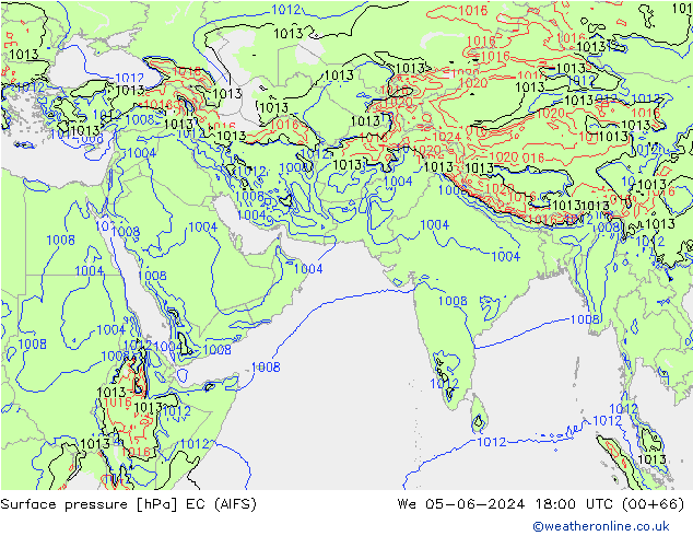 Surface pressure EC (AIFS) We 05.06.2024 18 UTC