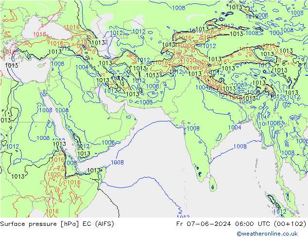 pressão do solo EC (AIFS) Sex 07.06.2024 06 UTC