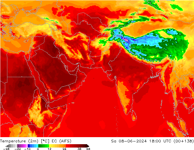 Temperatura (2m) EC (AIFS) sáb 08.06.2024 18 UTC