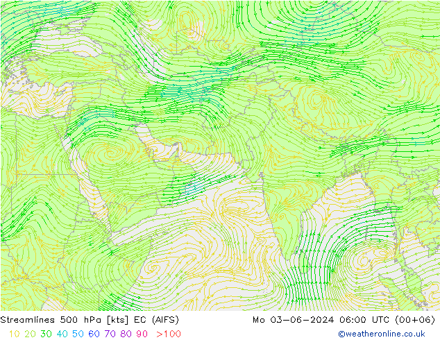 Rüzgar 500 hPa EC (AIFS) Pzt 03.06.2024 06 UTC