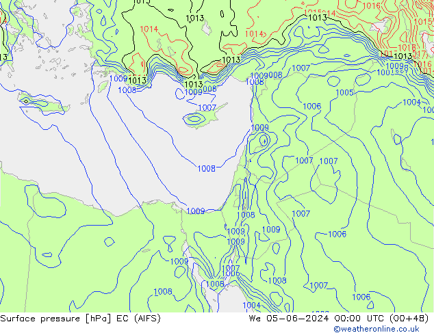 Surface pressure EC (AIFS) We 05.06.2024 00 UTC