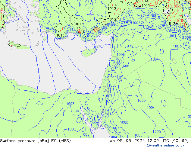 Luchtdruk (Grond) EC (AIFS) wo 05.06.2024 12 UTC
