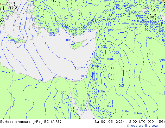 pressão do solo EC (AIFS) Dom 09.06.2024 12 UTC