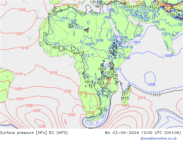 Presión superficial EC (AIFS) lun 03.06.2024 12 UTC