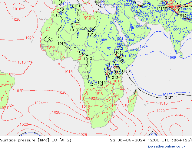 Luchtdruk (Grond) EC (AIFS) za 08.06.2024 12 UTC