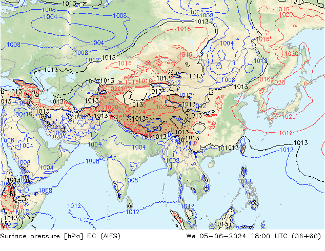 Luchtdruk (Grond) EC (AIFS) wo 05.06.2024 18 UTC