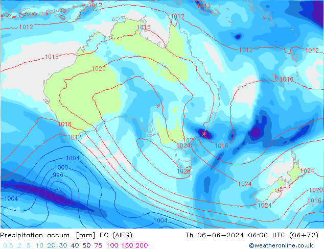 Précipitation accum. EC (AIFS) jeu 06.06.2024 06 UTC