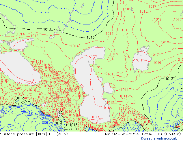 приземное давление EC (AIFS) пн 03.06.2024 12 UTC