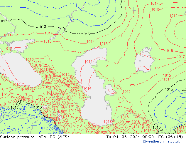 Atmosférický tlak EC (AIFS) Út 04.06.2024 00 UTC