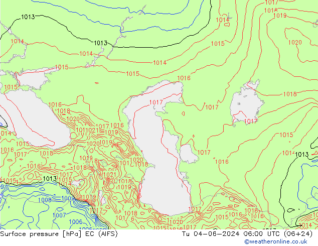 Pressione al suolo EC (AIFS) mar 04.06.2024 06 UTC