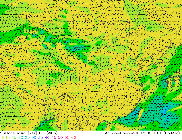风 10 米 EC (AIFS) 星期一 03.06.2024 12 UTC