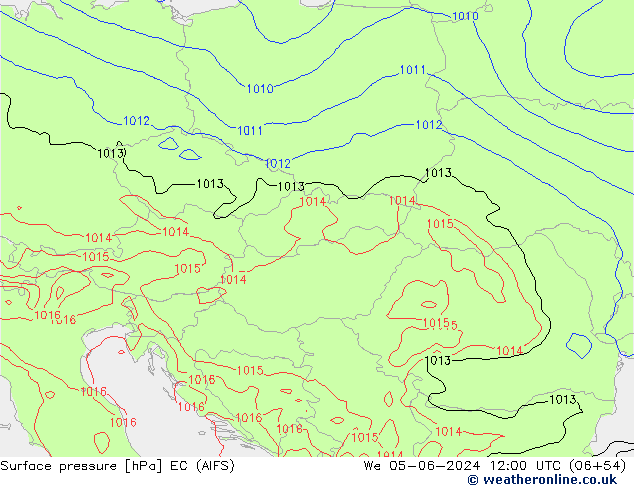 Pressione al suolo EC (AIFS) mer 05.06.2024 12 UTC