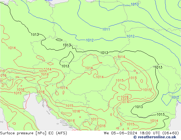 Surface pressure EC (AIFS) We 05.06.2024 18 UTC